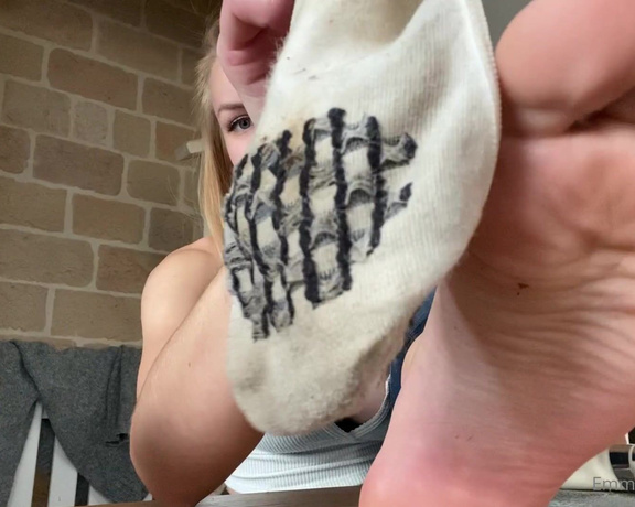 Emmysfeetandsocks aka Emmyfeetandsocks OnlyFans - Finally home best time to tease you with my super sweaty socks… so follow my instructions and let’s