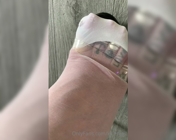 Killersexyfeets aka Killerkell OnlyFans - White nylons and heels Don’t you wish this was your POV 2