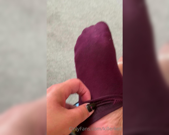 Killersexyfeets aka Killerkell OnlyFans - Sweaty sock peel after a 5 mile long hot walk Mmmmm sweaty