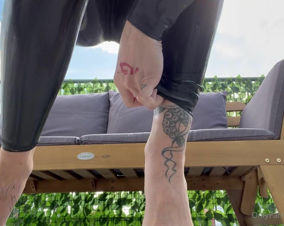 Mistress Max aka Habadomina OnlyFans - New foot fetish video leaking sweat all over my feet open wide