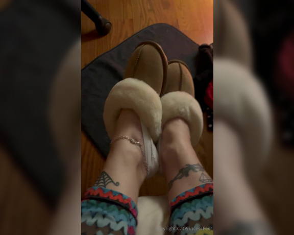 CatPrincess aka Catprincessfeet OnlyFans - Fuzzy slippers and fresh ted toes 4