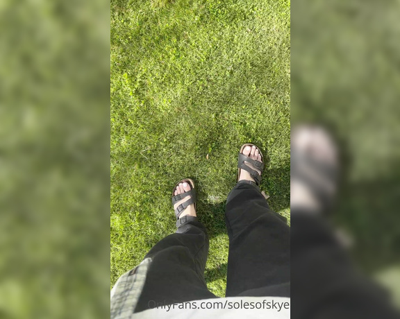 Skye aka Solesofskye OnlyFans - Walking my dog in my stinky sandals, when i should be walking you…