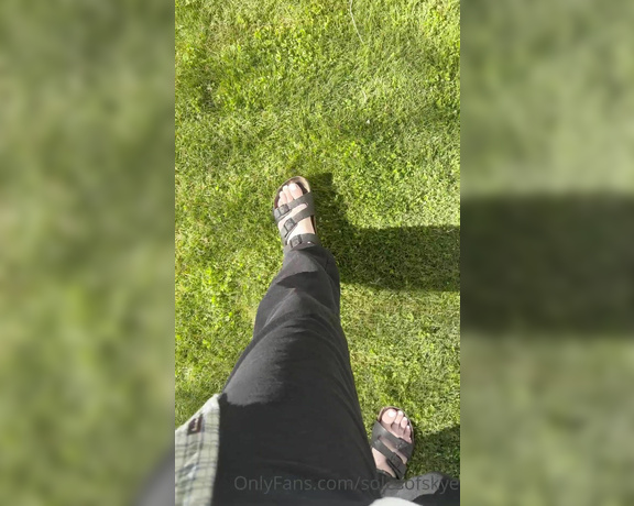 Skye aka Solesofskye OnlyFans - Walking my dog in my stinky sandals, when i should be walking you…