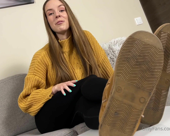 Tinsley Teaser aka Tinsleyteaser OnlyFans - POV I’ve been wearing these warm boots all day, because I know you love it when my feet smell Now,