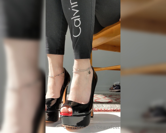 Beauxfeet aka Beauxfeet OnlyFans - So many things I can do with these Black peep toe heels!