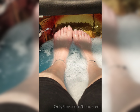 Beauxfeet aka Beauxfeet OnlyFans - The process of my New pedicure Bright blue Actually for the Buffalo Bills for the game tom 4