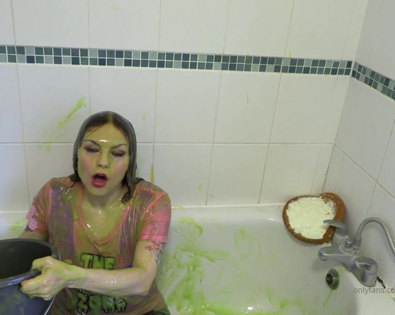 GoddessAmyWynters aka Amywynters OnlyFans - Full HD Clip  Gunged, Pied & Covered In Custard!