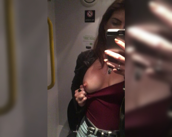 Adreena Cuckoldress aka Adreenacuckoldress OnlyFans - Train Loo Mirrors are good for this kind of selfie