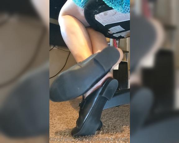 Brandy Elliott aka Premiumbrandy OnlyFans - Red Toes Mules Play Working at my desk I noticed you watching my feet I dangle and smack my mules,