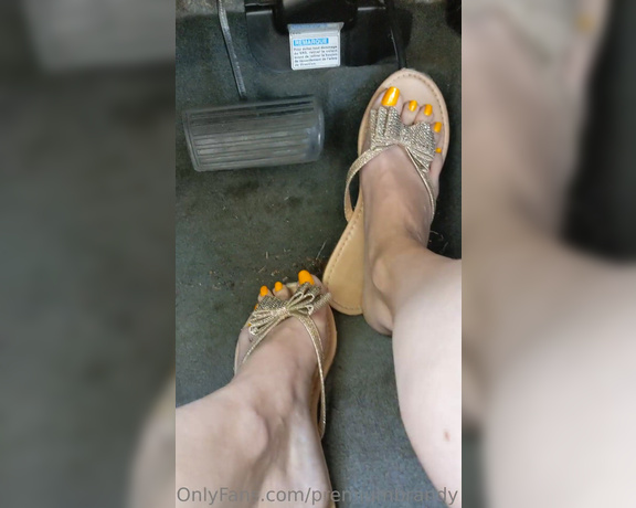 Brandy Elliott aka Premiumbrandy OnlyFans - Orange Toes Driving in Flip Flop Radio off you can listen to my driving I focus on the road first