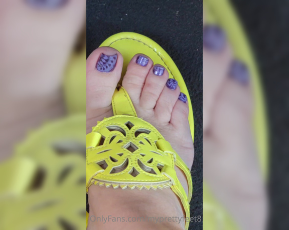 MyPrettyFeet8 aka Myprettyfeet8 OnlyFans - Short clip in the car with my purple fall pedi