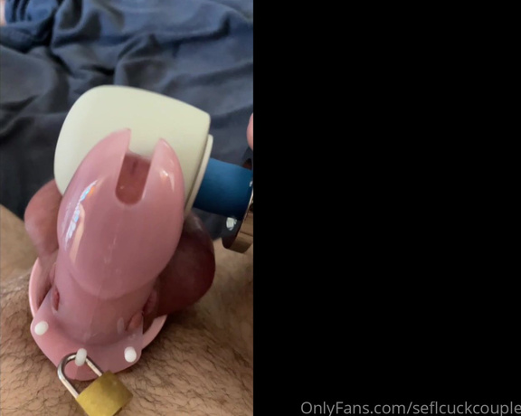 The Cuck Couple aka Seflcuckcouple OnlyFans - Found this unposted video which is the only time my cuck has ever been able to cum while caged