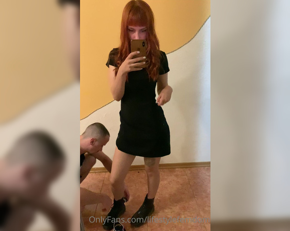 LifeStyle Femdom aka Lifestylefemdom OnlyFans - I admire in front of the mirror while my slave is cleaning my shoes)