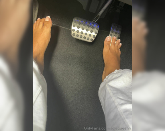 Ri aka Solequeenri OnlyFans - Driving barefoot French tip Full vid is 7 min and available via