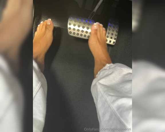 Ri aka Solequeenri OnlyFans - Driving barefoot French tip Full vid is 7 min and available via