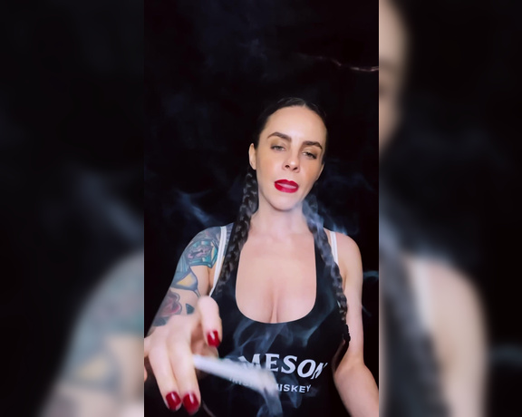 ManyVids - Dani Lynn - Smoking with Braids and Red Lipstick