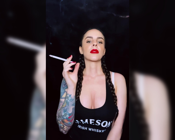 ManyVids - Dani Lynn - Smoking with Braids and Red Lipstick