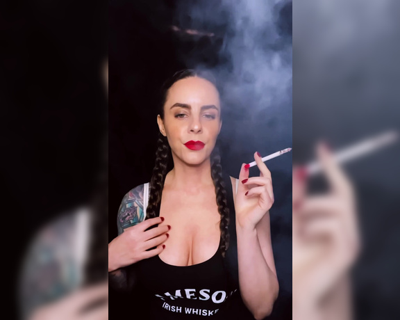 ManyVids - Dani Lynn - Smoking with Braids and Red Lipstick