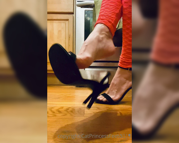 CatPrincess aka Catprincessfeet OnlyFans - Open toe stiletto heels dangle