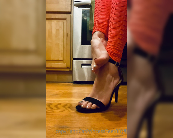 CatPrincess aka Catprincessfeet OnlyFans - Open toe stiletto heels dangle