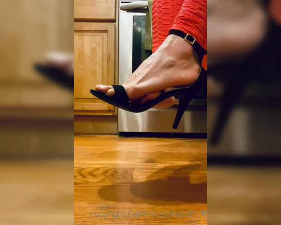 CatPrincess aka Catprincessfeet OnlyFans - Open toe stiletto heels dangle