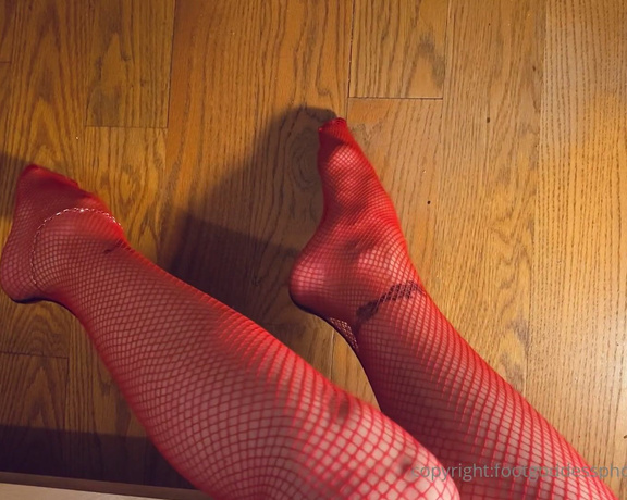 CatPrincess aka Catprincessfeet OnlyFans - Red fishnets from a Sweethearti try them on, show you all angles, then take them off, one by one