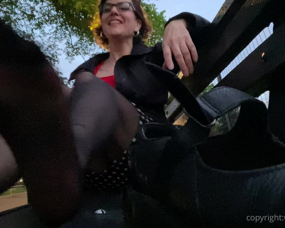 CatPrincess aka Catprincessfeet OnlyFans - On the way home from the city, i stopped at the park to do few videos, shoe removal with nylons, u 2