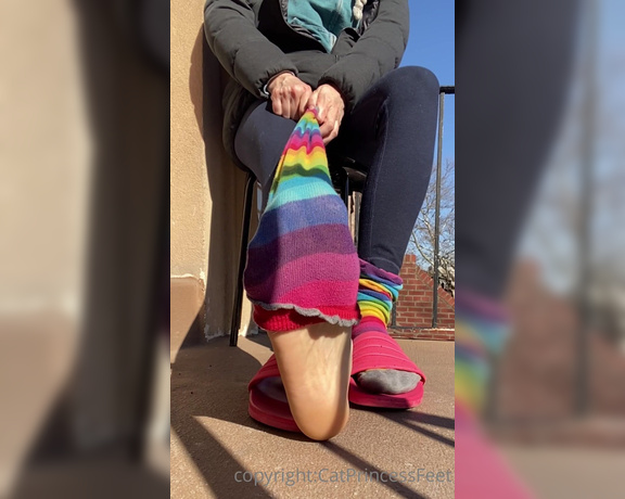 CatPrincess aka Catprincessfeet OnlyFans - Sock removal and dangle slow motion Happy Sunday 2