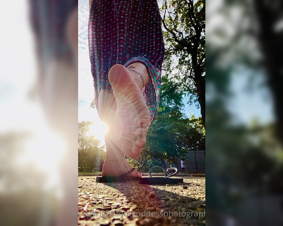 CatPrincess aka Catprincessfeet OnlyFans - Watch me slomo barefoot at the park in my long, see thru skirt and flip flops