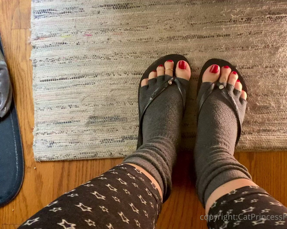 CatPrincess aka Catprincessfeet OnlyFans - Flip flop dangle with Toeless yoga socks 1