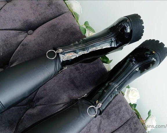 Miss Evie Lock aka Missevielock OnlyFans - How badly do you want to lick up and down My shiny black boots