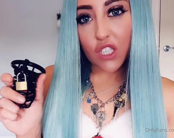 Miss Evie Lock aka Missevielock OnlyFans - I am going to stuff your pathetic little cock inside this cage