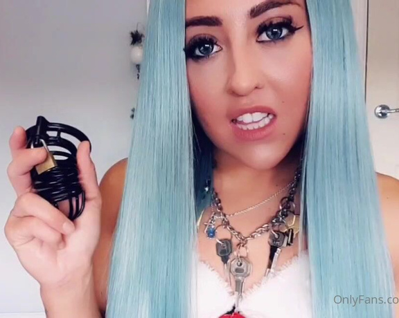 Miss Evie Lock aka Missevielock OnlyFans - I am going to stuff your pathetic little cock inside this cage