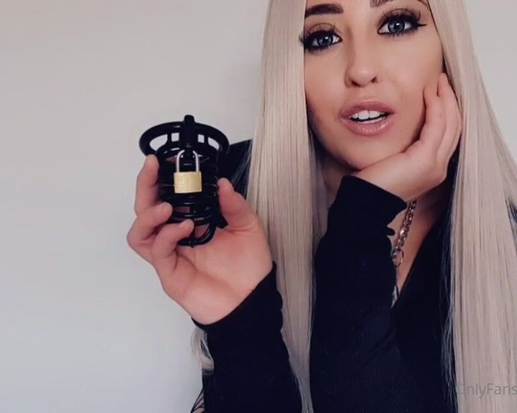 Miss Evie Lock aka Missevielock OnlyFans - Im going to lock your tiny little dick inside this cage & tea