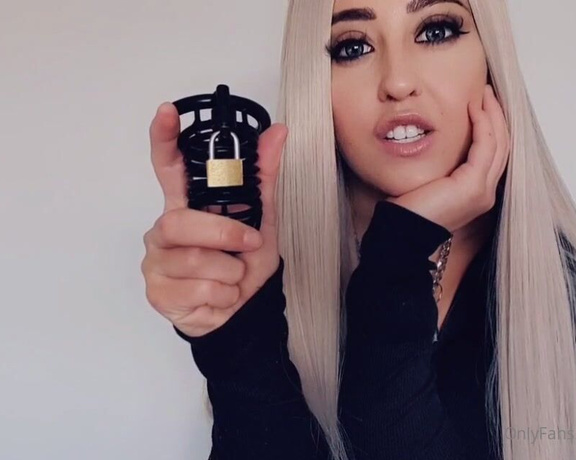 Miss Evie Lock aka Missevielock OnlyFans - Im going to lock your tiny little dick inside this cage & tea