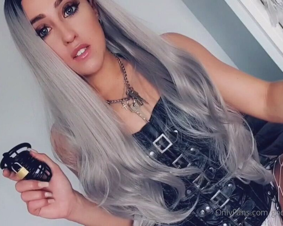 Miss Evie Lock aka Missevielock OnlyFans - I want to cage that little cock forever and ever, and I want