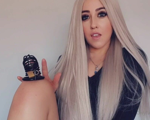 Miss Evie Lock aka Missevielock OnlyFans - I want your little cock locked inside a cage, just like this