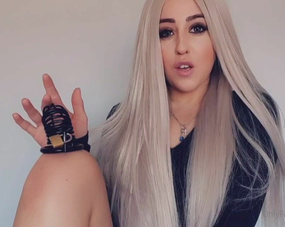 Miss Evie Lock aka Missevielock OnlyFans - I want your little cock locked inside a cage, just like this