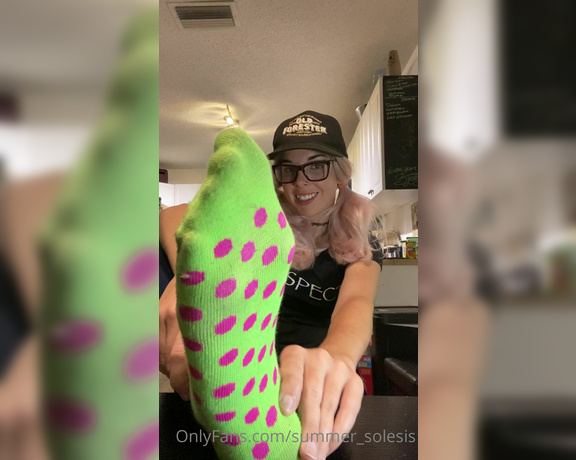 Summer Solesis aka Summer_solesis OnlyFans - Sweaty sock removal, first day back to work