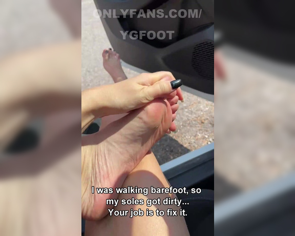 YGoddess aka Ygfoot OnlyFans - I was walking barefoot, so my soles got dirty Your job is to fix