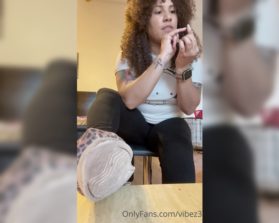 Natasha aka Vibez3 OnlyFans - It’s a little sad how obvious your pathetic ass is with looking at my feet… now hurry up, sniff and