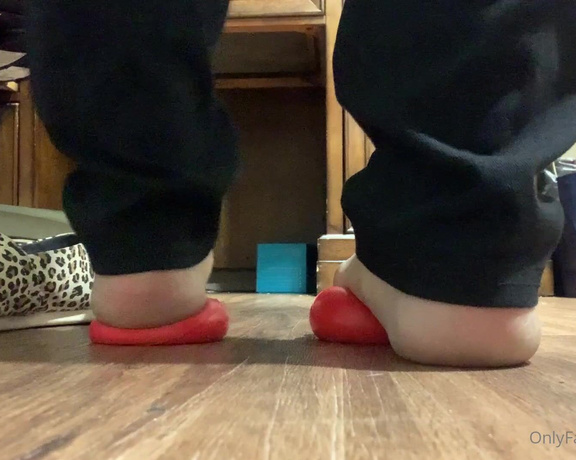 Natasha aka Vibez3 OnlyFans - Some like to squish stress balls in their hands I like using my feet Imagine being that tiny b 4