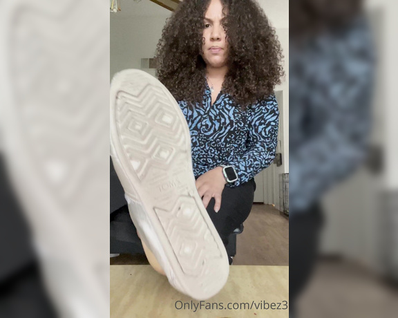 Natasha aka Vibez3 OnlyFans - Get to work and clean my after work feet loser… don’t leave any crumbs either