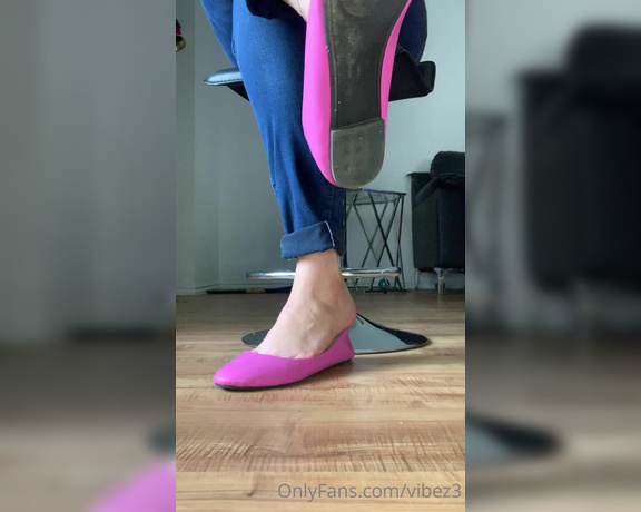 Natasha aka Vibez3 OnlyFans - Shoe Play trying to break in my new pretty pink flats and I know some of my foot boys love miss watc