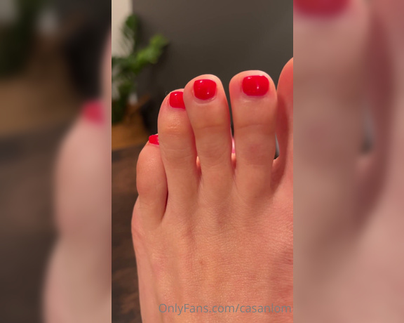 Casanlom aka Casanlom OnlyFans - Red pedi and mani with a subtle sparkle! It’s just okay I think I need a deeper red But hey, you’