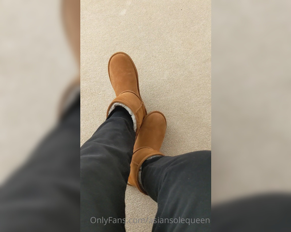 Asian Sole Queen aka Asiansolequeen OnlyFans - How badly do you wish you could get a whiff or lick of my slightly sweaty feet out of these boots,