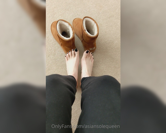 Asian Sole Queen aka Asiansolequeen OnlyFans - How badly do you wish you could get a whiff or lick of my slightly sweaty feet out of these boots,