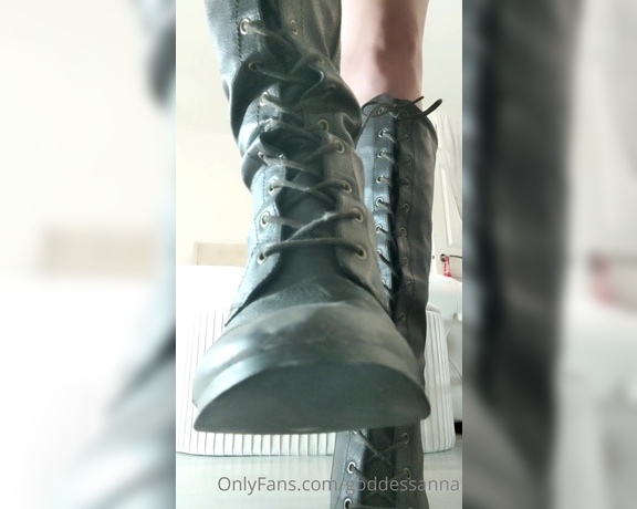 Goddess Anna aka Goddessanna OnlyFans - NEW VIDEO 120 CLEAN MY FILTHY BOOTS dog