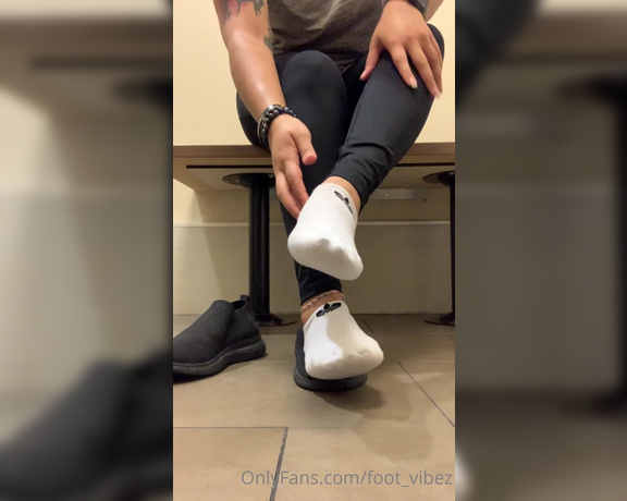 Natasha Vibez aka Foot_vibez OnlyFans - Sweaty Glistening Goddess sock removal in the gym 3