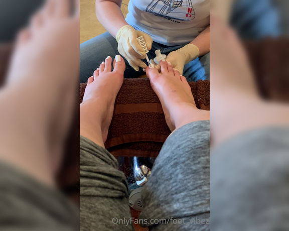Natasha Vibez aka Foot_vibez OnlyFans - Before & during my pedi New pedicure pictures uploaded and I love it this is just the base col 2